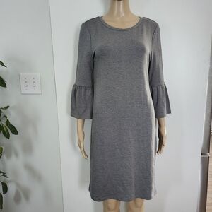 A.N.A‎ Heather Grey  Bell Sleeves  Stretchy Jersey Dress Size Small NWT
